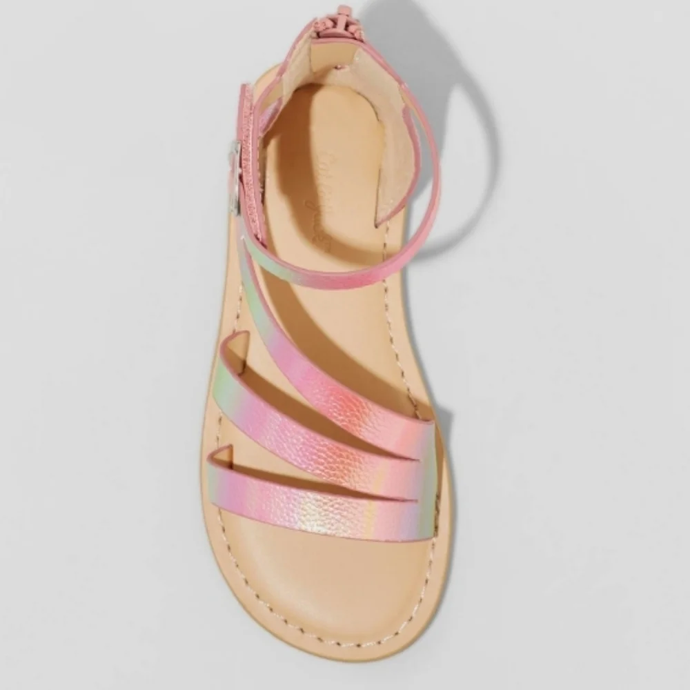 Cat & Jack Iridescent Patience Ankle Strap Sandals Size 9